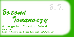 botond tomanoczy business card