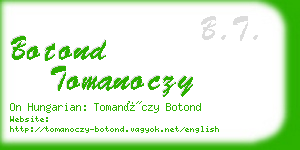 botond tomanoczy business card